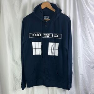 Ripple Junction Dr Who Tardis police box zip up hoodie sweatshirt men’s large